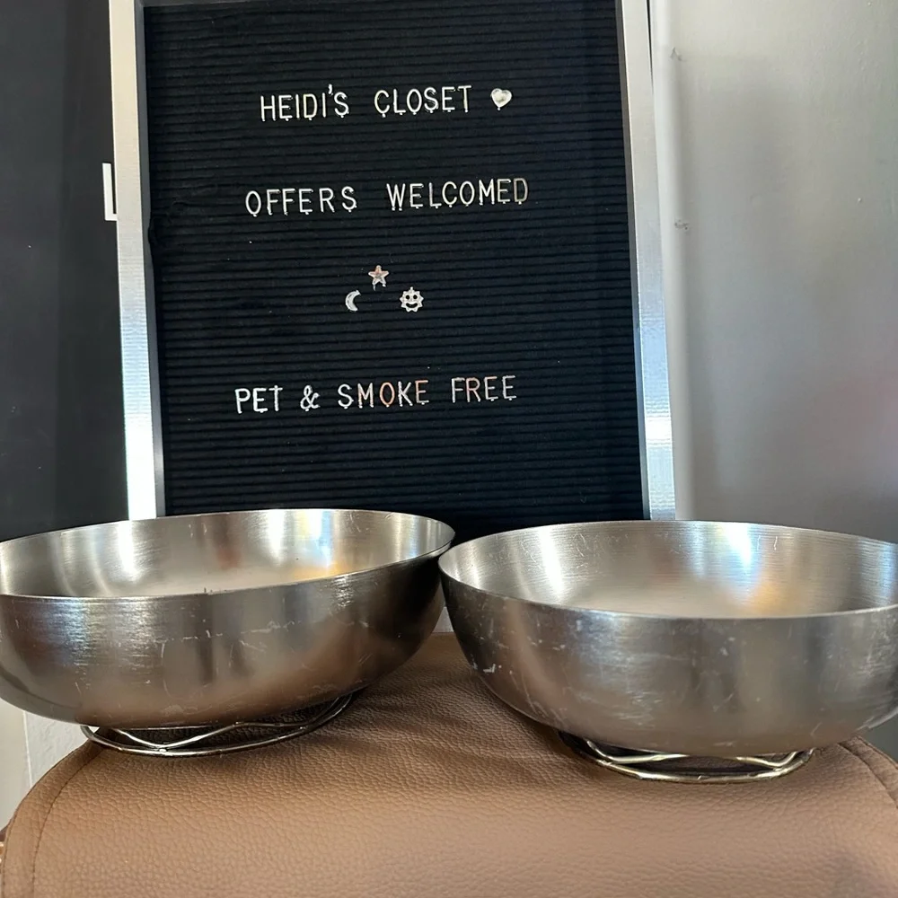 🆕2 Silver/Gold Indian Decorative Metal Bowls